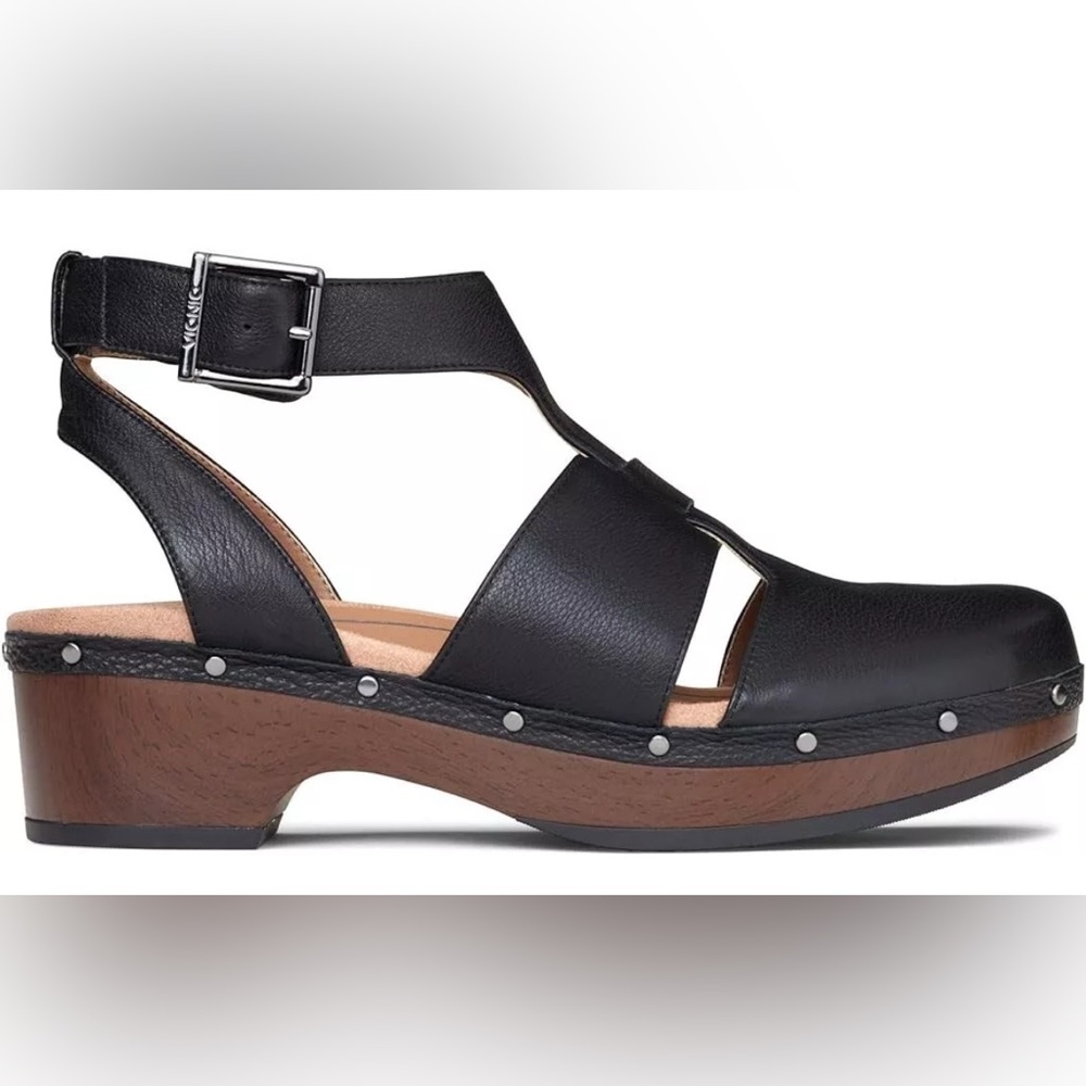 Vionic Faye Clog Size 7 Leather T-Strap Comfort Arch Support EUC - Picture 8 of 9